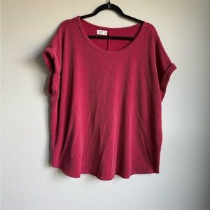 Vibrant Pink Knit Tee